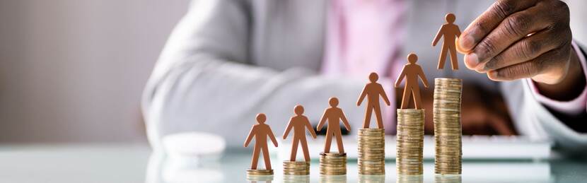 Coin piles, going from lowest to highest